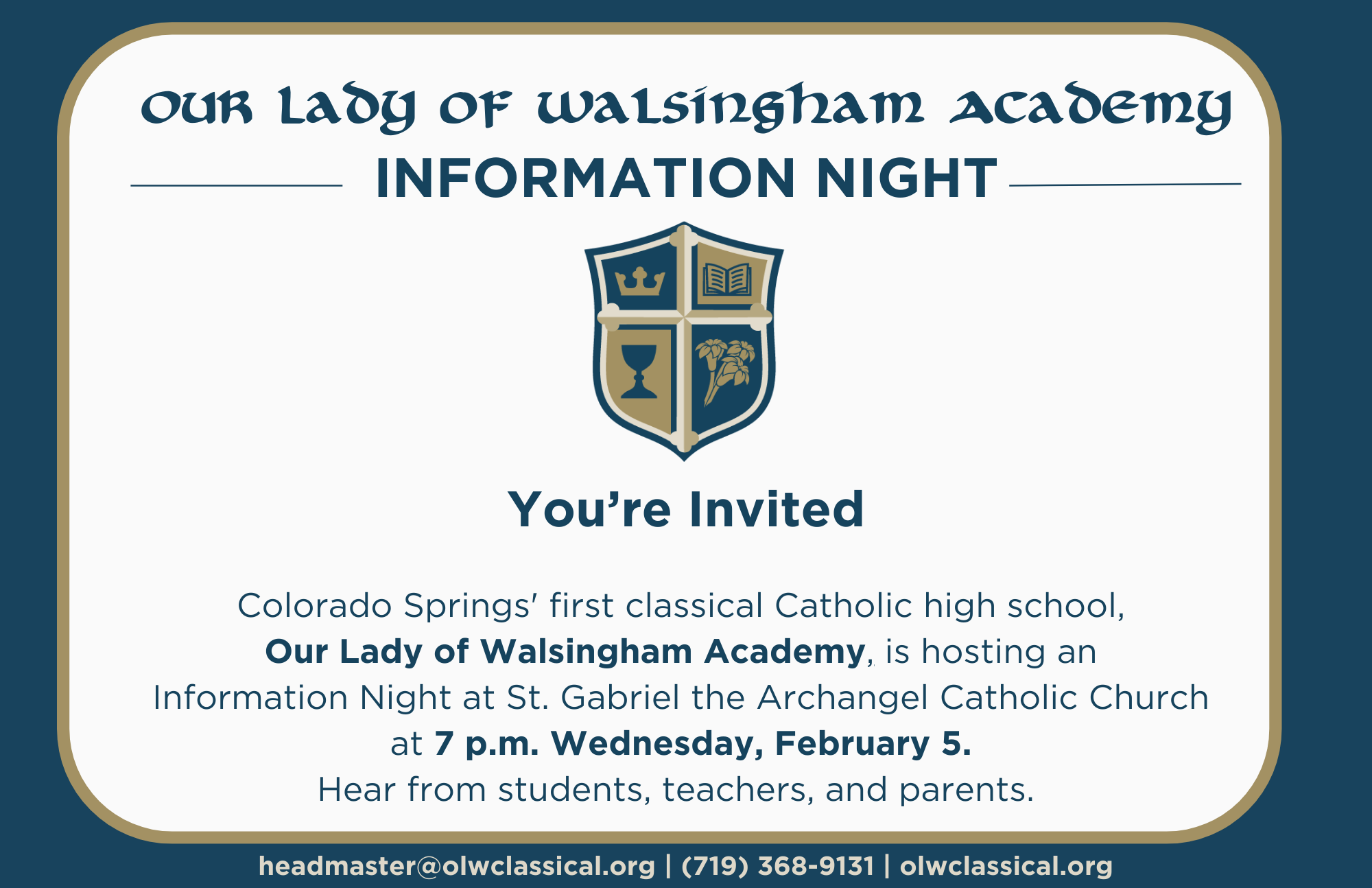 Our Lady of Walsingham Academy Information Night